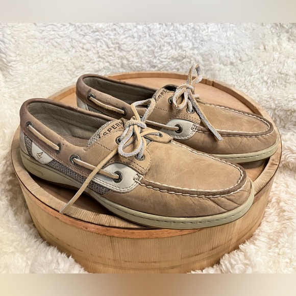 Women's Sperry Top-Sider Angelfish Boat Shoes Linen/Oat Sz 7M - Picture 1 of 10